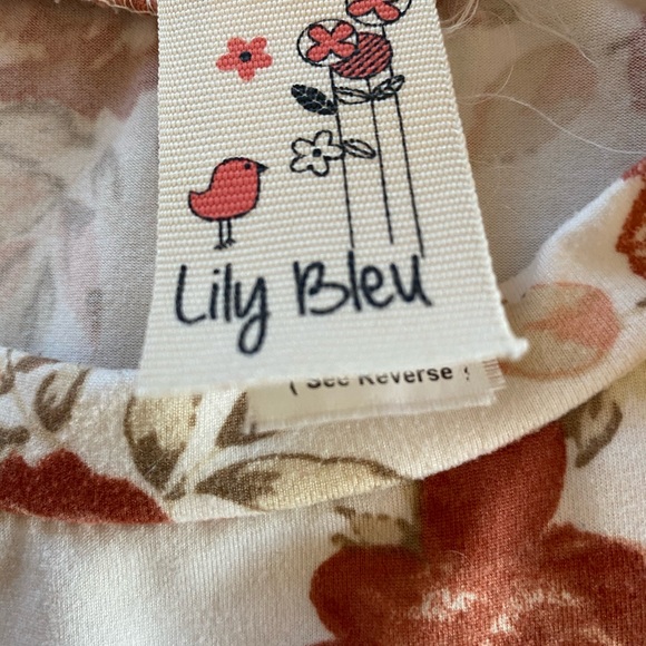 Lily Bleu Girls Cold Shoulder 3/4 Sleeve Floral Top Sz L(12-14),White Dusty Rose - Picture 4 of 5